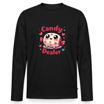 candy merchant candy maker love sweet - Men's Premium Organic Long Sleeve Shirt - black - Front - Nico (187cm)