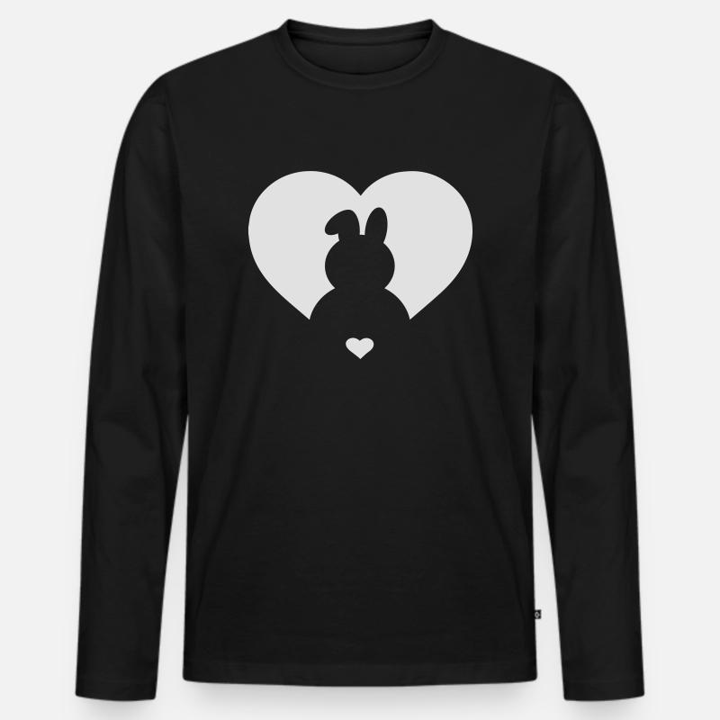Heartbunny - Männer Premium Bio Langarmshirt - Schwarz