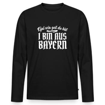 Bayern Geil Bayer Lustig Freistaat Oberbayern - Männer Premium Bio Langarmshirt - Schwarz - Vorne - Nico (187cm)