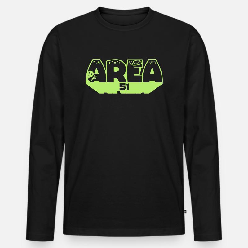 Ufo Area 51 - Männer Premium Bio Langarmshirt - Schwarz
