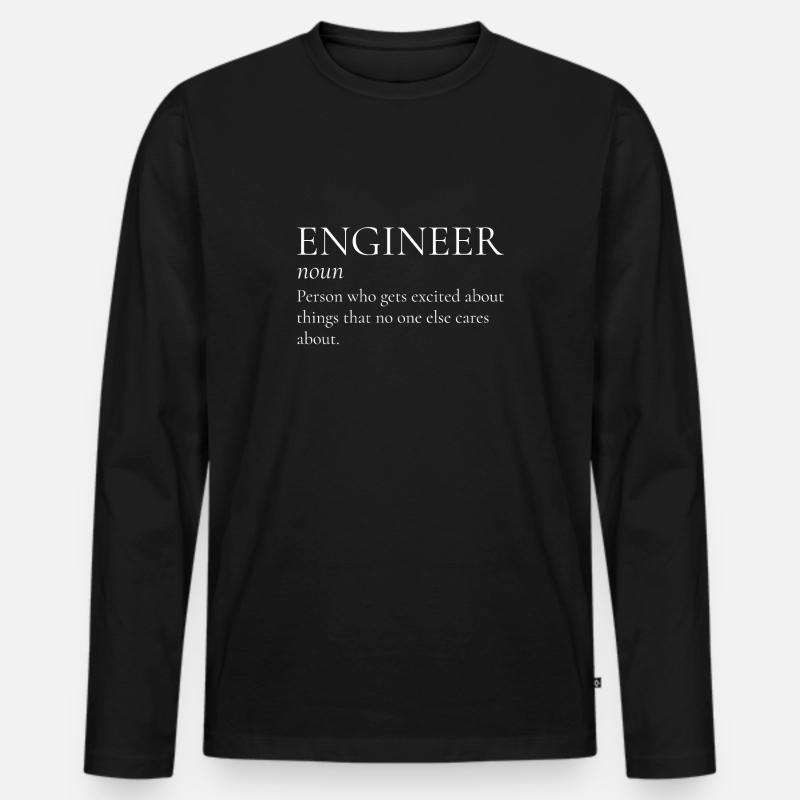 Engineer definition technician gift - Men's Premium Organic Long Sleeve Shirt - black
