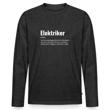 Electrician Voltage Electricity Electricity Light - Men's Premium Organic Long Sleeve Shirt - heather anthracite - Front - Nico (187cm)
