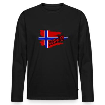 Norwegen - Männer Premium Bio Langarmshirt - Schwarz - Vorne - Nico (187cm)