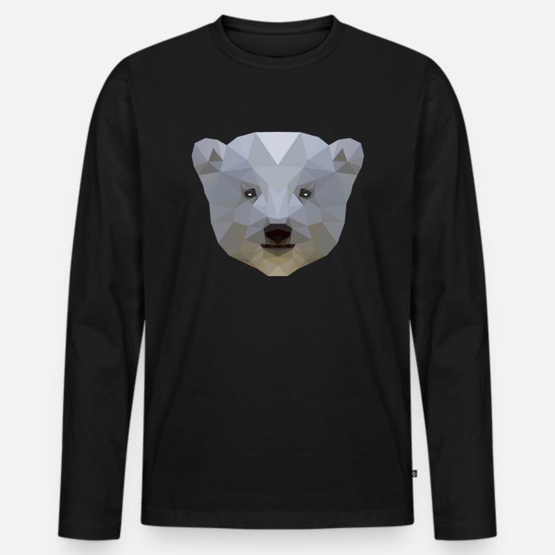 Eisbär - Männer Premium Bio Langarmshirt - Schwarz