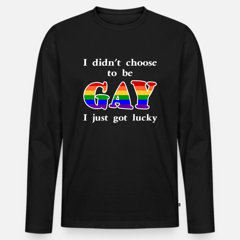 lucky1 1 - Männer Premium Bio Langarmshirt - Schwarz