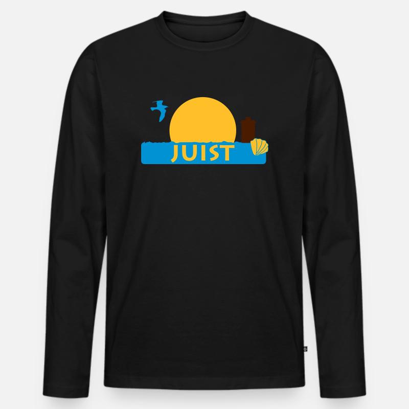 Juist - Männer Premium Bio Langarmshirt - Schwarz