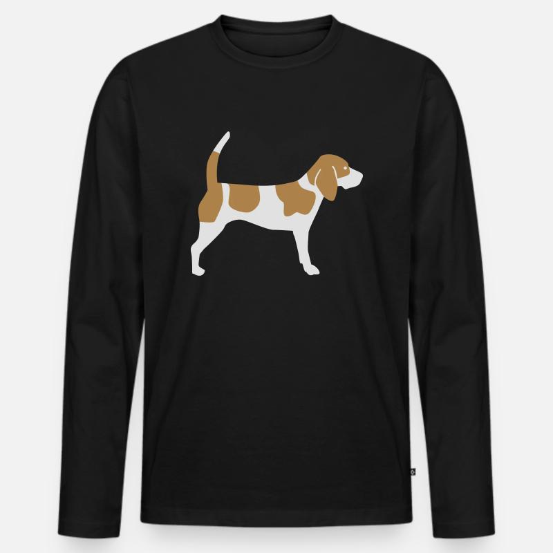 Beagle - Männer Premium Bio Langarmshirt - Schwarz