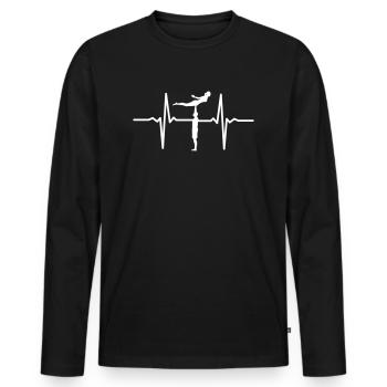 Heartbeat Acrobatic Acro High Bird - Men's Premium Organic Long Sleeve Shirt - black - Front - Nico (187cm)