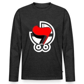 ANTIFA - Men's Premium Organic Long Sleeve Shirt - heather anthracite - Front - Nico (187cm)