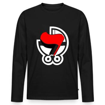 ANTIFA - T-shirt manches longues Premium bio Homme - noir - Devant - Nico (187cm)