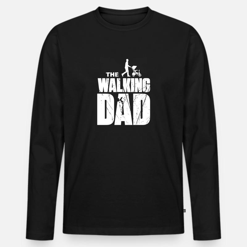 The Walking Dad - Männer Premium Bio Langarmshirt - Schwarz
