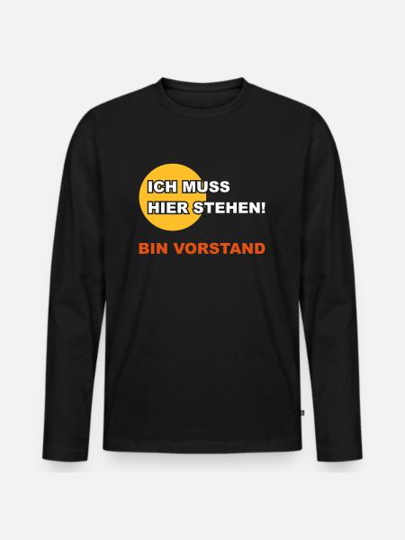 Vorstand - Männer Premium Bio Langarmshirt - Schwarz