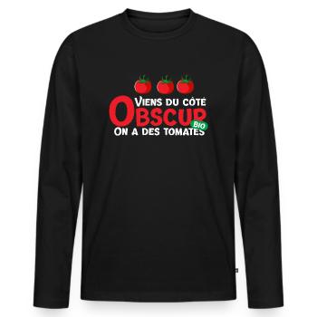 Tomate potager cadeau drôle jardin maraîcher - T-shirt manches longues Premium bio Homme - noir - Devant - Nico (187cm)