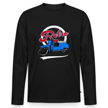 Schwalbe DDR Cyclomoteur KR 51 - T-shirt manches longues Premium bio Homme - noir - Devant - Nico (187cm)