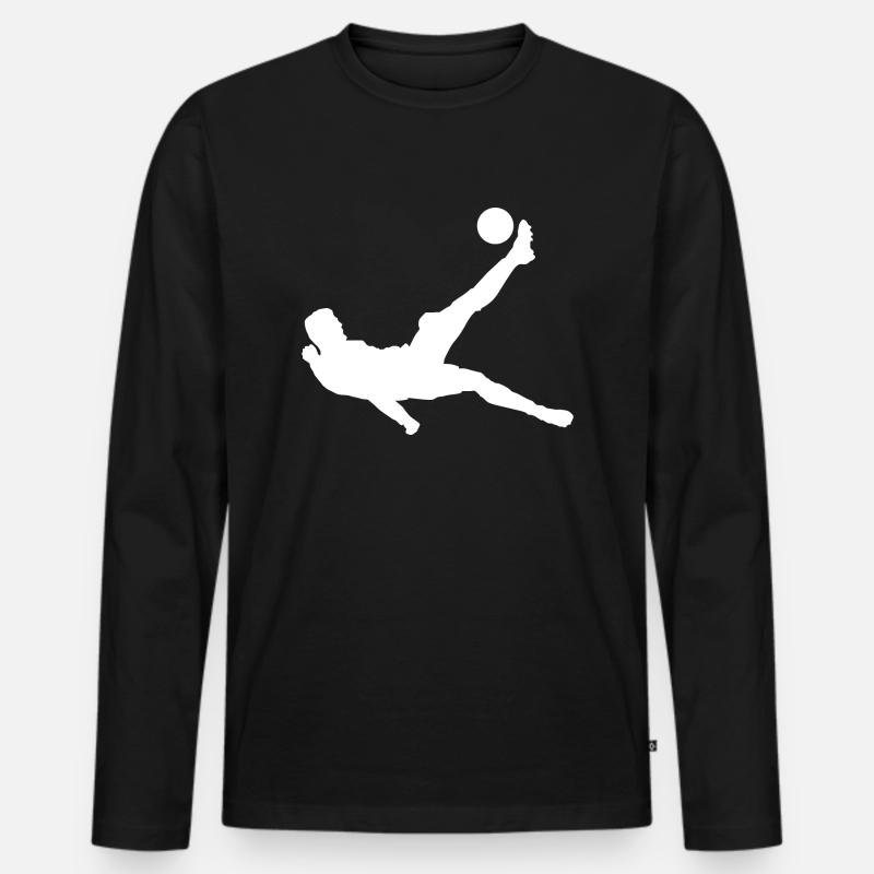 Fallrückzieher - Männer Premium Bio Langarmshirt - Schwarz