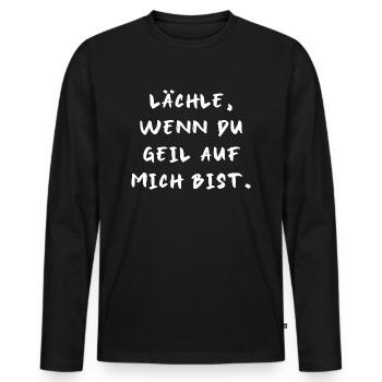 lächeln Party saufen feiern sexy lifestyle Spaß - Männer Premium Bio Langarmshirt - Schwarz - Vorne - Nico (187cm)