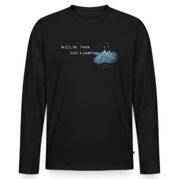 plus qu’un simple camping - T-shirt manches longues Premium bio Homme - noir - Devant - Nico (187cm)