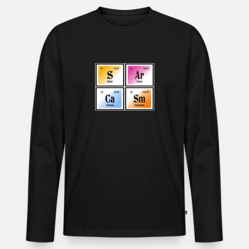 Sarkasmus | Periodensystem der Elemente - Männer Premium Bio Langarmshirt - Schwarz