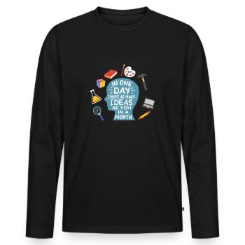 Sensibilisation au TDAH - T-shirt manches longues Premium bio Homme - noir - Devant - Nico (187cm)