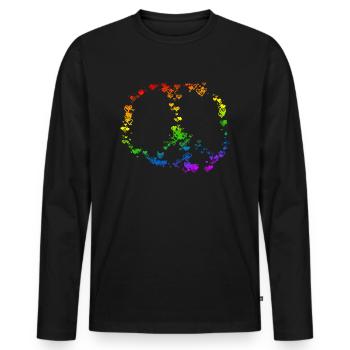 Frieden Zeichnung Freiheit Regenbogen Farben 2 - Männer Premium Bio Langarmshirt - Schwarz - Vorne - Nico (187cm)
