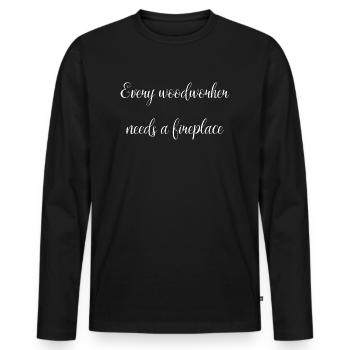 apprentice chainsaw grab geek plumber forester - Men's Premium Organic Long Sleeve Shirt - black - Front - Nico (187cm)