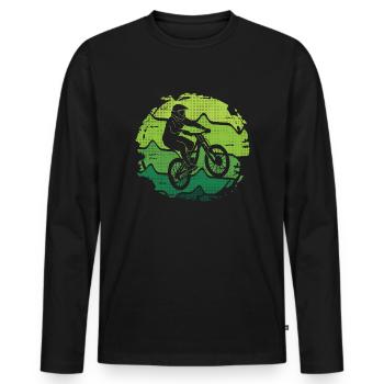 Bike Downhill Mountain Bike Mountain Biking - Men's Premium Organic Long Sleeve Shirt - black - Front - Nico (187cm)