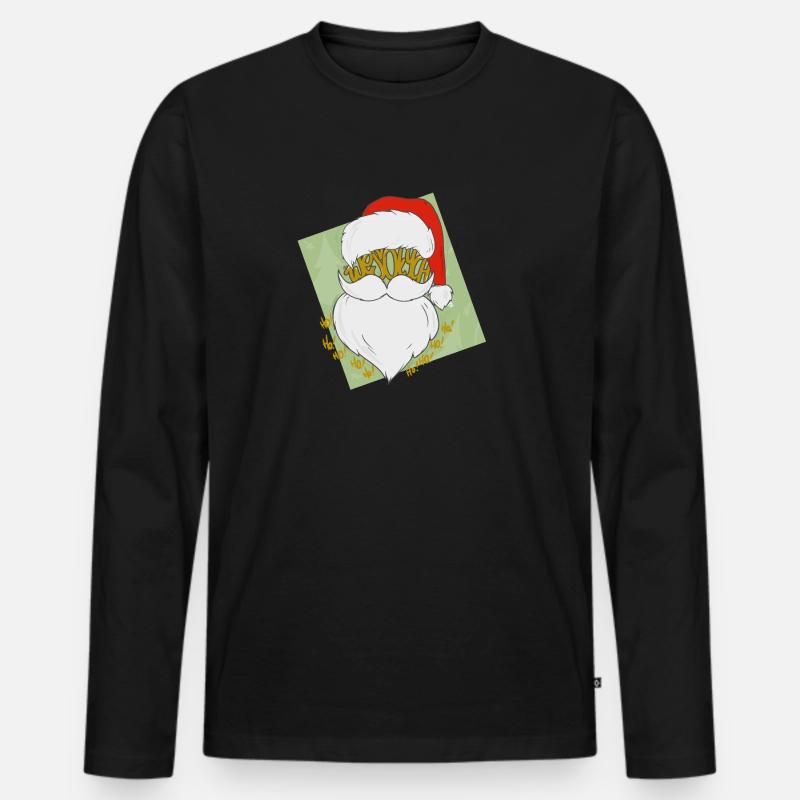 Nicholas HohoHO! - Männer Premium Bio Langarmshirt - Schwarz