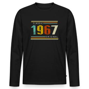 Geburtstag, Classic of 1967 Original, Retro - Männer Premium Bio Langarmshirt - Schwarz - Vorne - Nico (187cm)