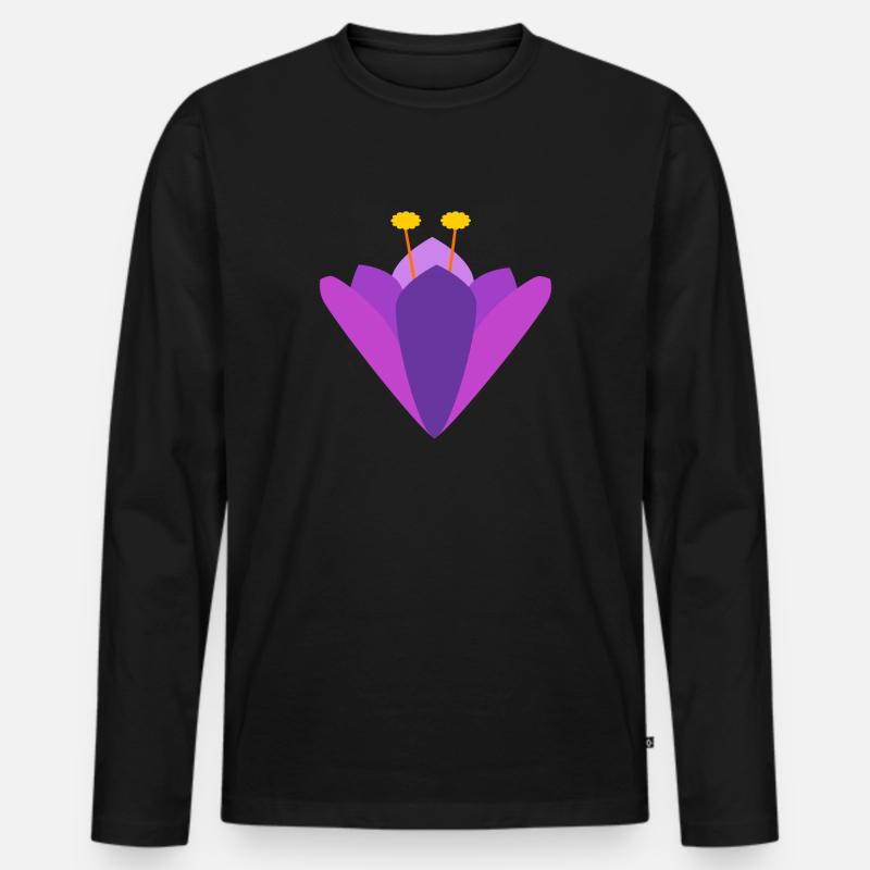 Krokus - Männer Premium Bio Langarmshirt - Schwarz