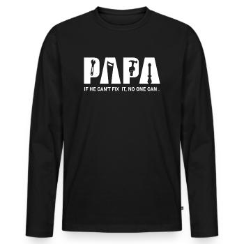 Papa peut le réparer boîte à outils Fête des pères - T-shirt manches longues Premium bio Homme - noir - Devant - Nico (187cm)