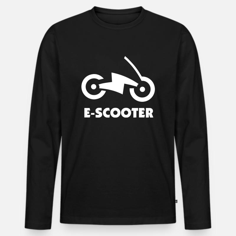 E-Scooter E-Roller Scooter - Männer Premium Bio Langarmshirt - Schwarz