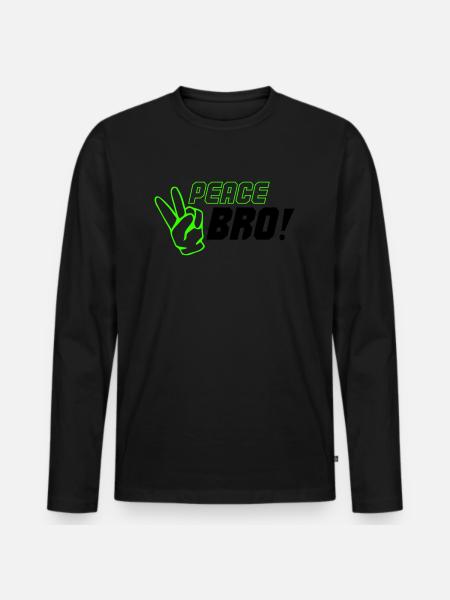 peace bro 02 - Men's Premium Organic Long Sleeve Shirt - black