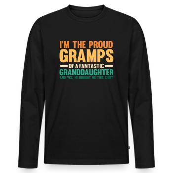 I'M The Proud Gramps Of Granddaghter Grandpa - Men's Premium Organic Long Sleeve Shirt - black - Front - Nico (187cm)