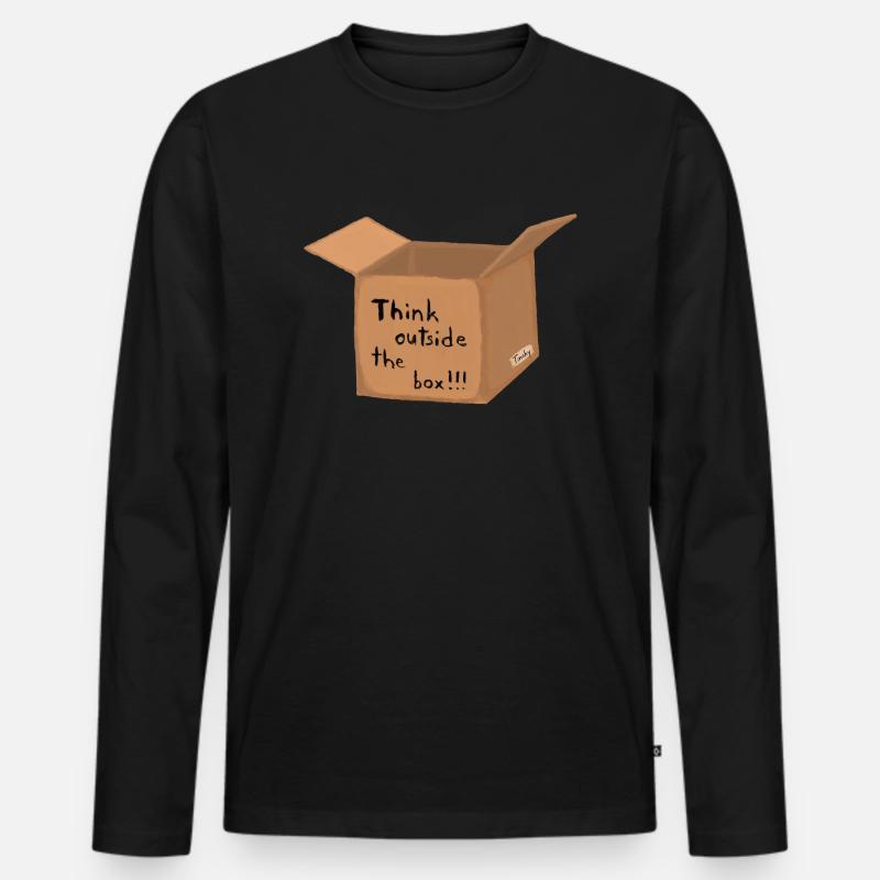 Think outside thebox - Männer Premium Bio Langarmshirt - Schwarz