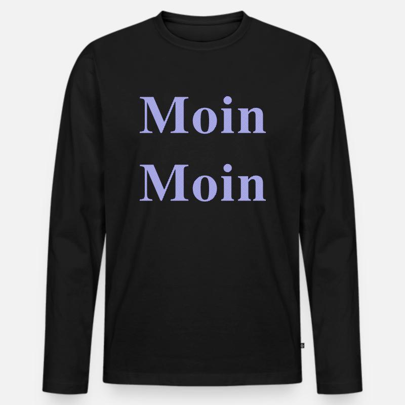 Moin Moin - Männer Premium Bio Langarmshirt - Schwarz
