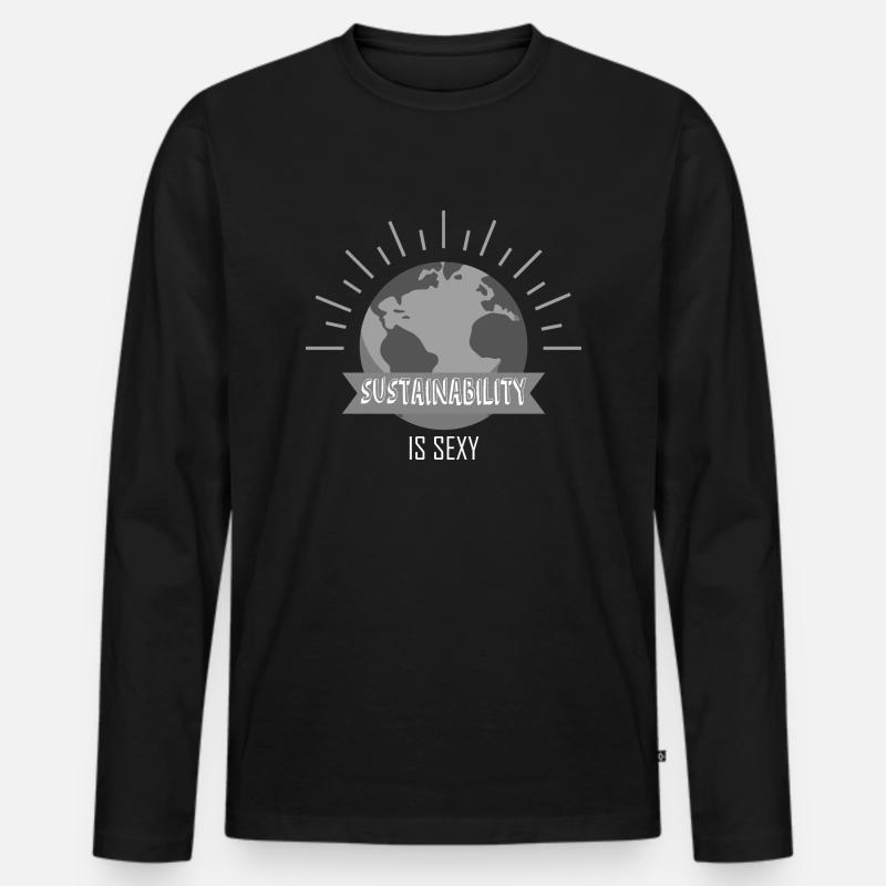 Nachhaltigkeit und Klimaschutz - Männer Premium Bio Langarmshirt - Schwarz