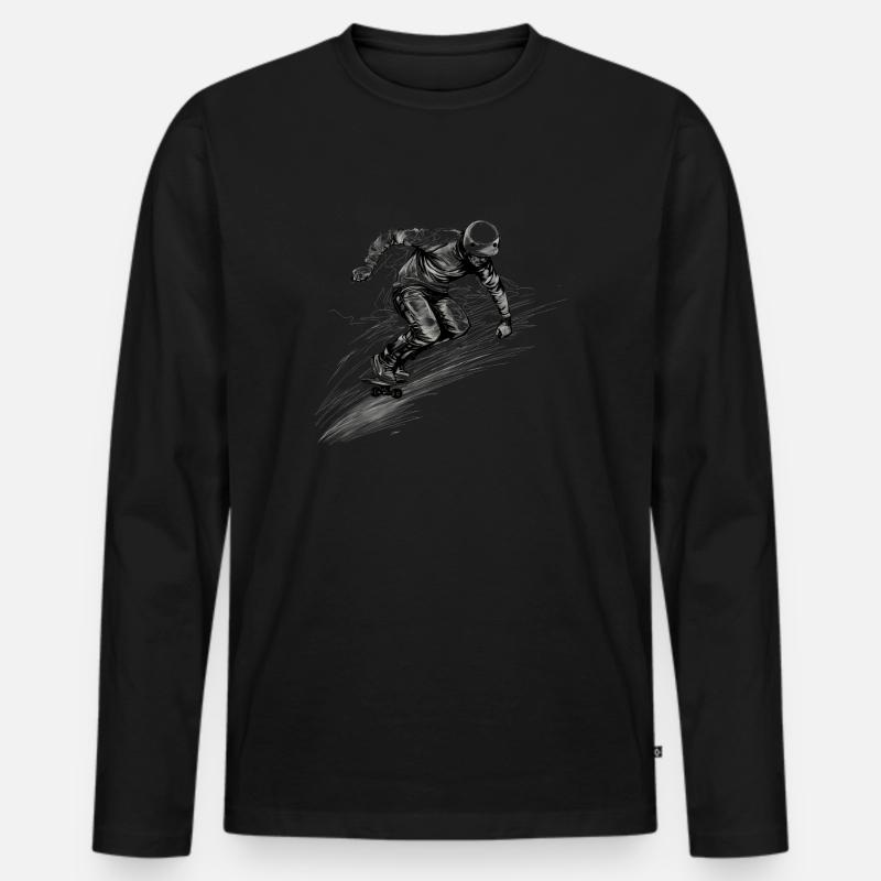 Skateboard - Männer Premium Bio Langarmshirt - Schwarz