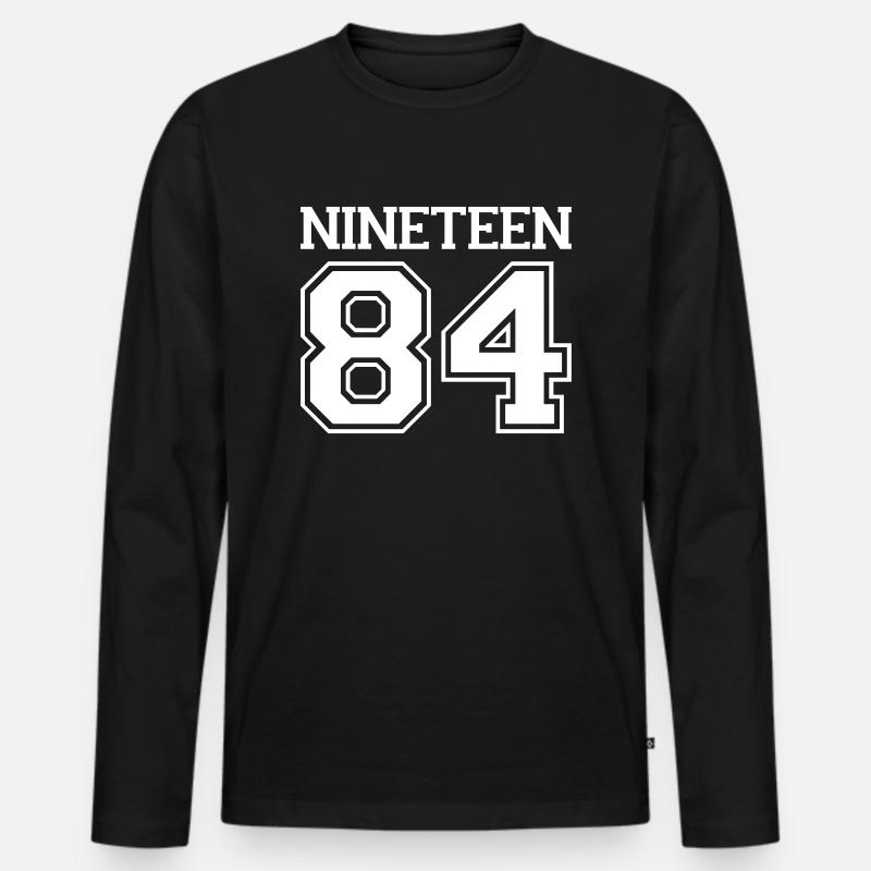 1984 - Männer Premium Bio Langarmshirt - Schwarz