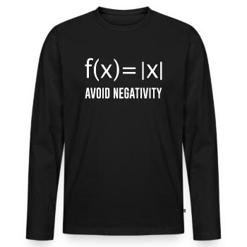Math Math Dicton cool Évitez la négativité - T-shirt manches longues Premium bio Homme - noir - Devant - Nico (187cm)