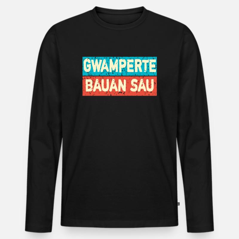 Bayerisch lustig - Männer Premium Bio Langarmshirt - Schwarz