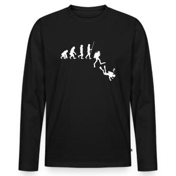 Revolution - Männer Premium Bio Langarmshirt - Schwarz - Vorne - Nico (187cm)