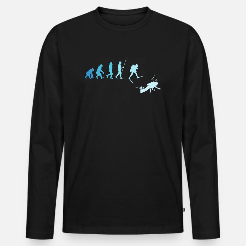 Plongeur Evolution Retro Scuba - T-shirt manches longues Premium bio Homme - noir