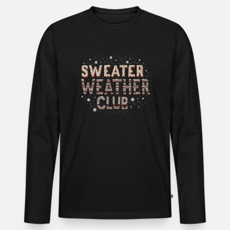 PULLOVER WETTER - Männer Premium Bio Langarmshirt - Schwarz
