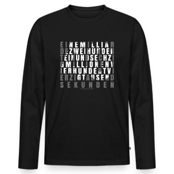 40 Jahre in Sekunden 40. Geburtstag Geschenkidee - Männer Premium Bio Langarmshirt - Schwarz - Vorne - Nico (187cm)
