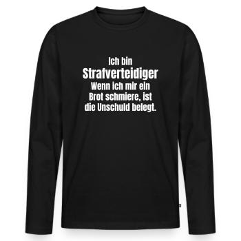 Trial lawyer - Men's Premium Organic Long Sleeve Shirt - black - Front - Nico (187cm)