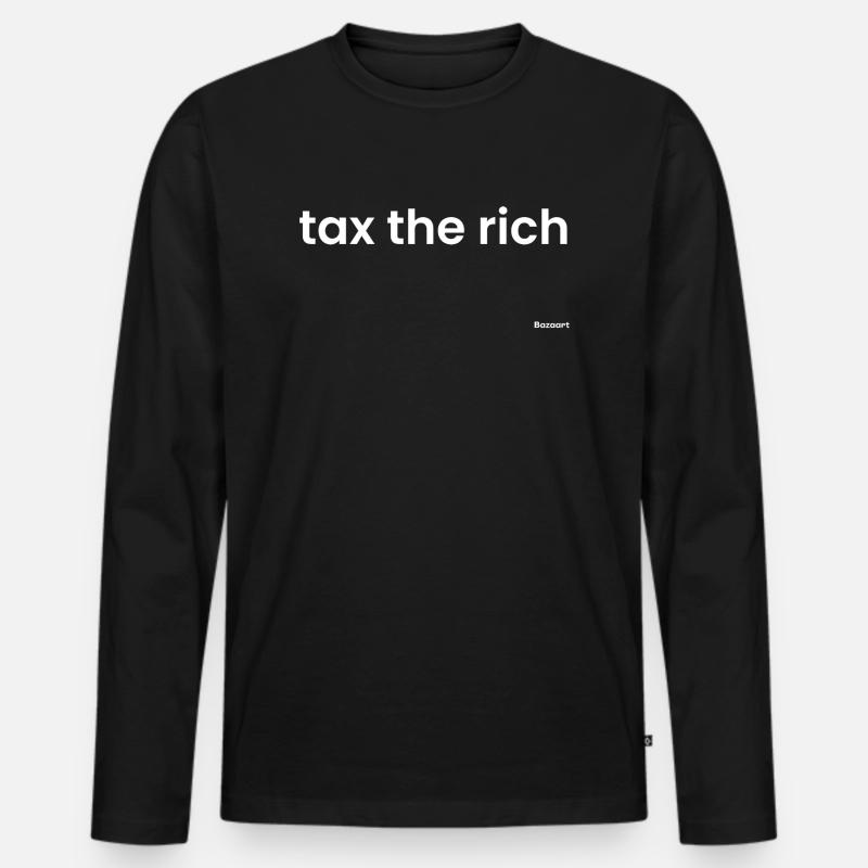 Besteuerung der Reichen - Männer Premium Bio Langarmshirt - Schwarz