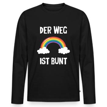 Der Weg Ist Bunt - Männer Premium Bio Langarmshirt - Schwarz - Vorne - Nico (187cm)