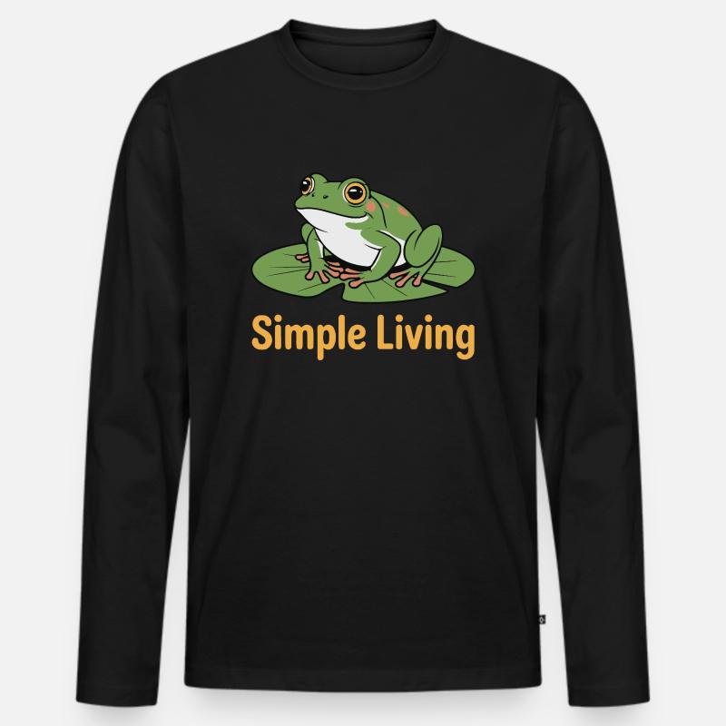 KRÖTEN, EINFACHES LEBEN - Männer Premium Bio Langarmshirt - Schwarz