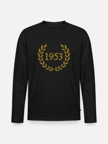 1953 - Männer Premium Bio Langarmshirt - Schwarz