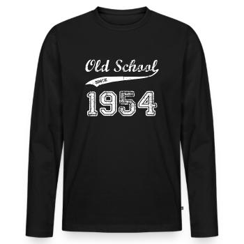 1954 - Männer Premium Bio Langarmshirt - Schwarz - Vorne - Nico (187cm)